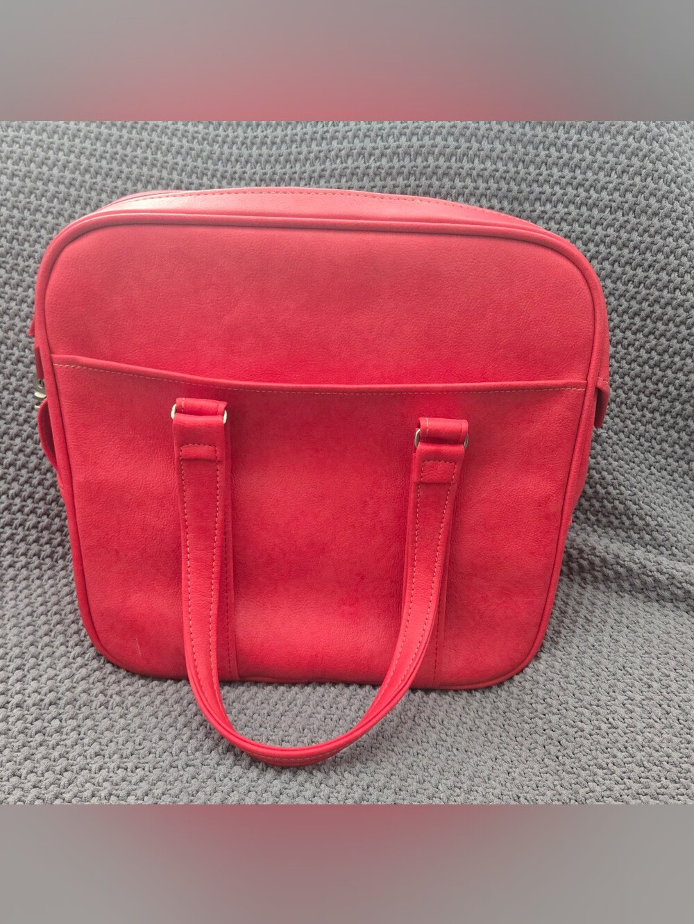 Vintage Samsonite Red Women's Structured Tote Bag - Iconic Classic Carryall